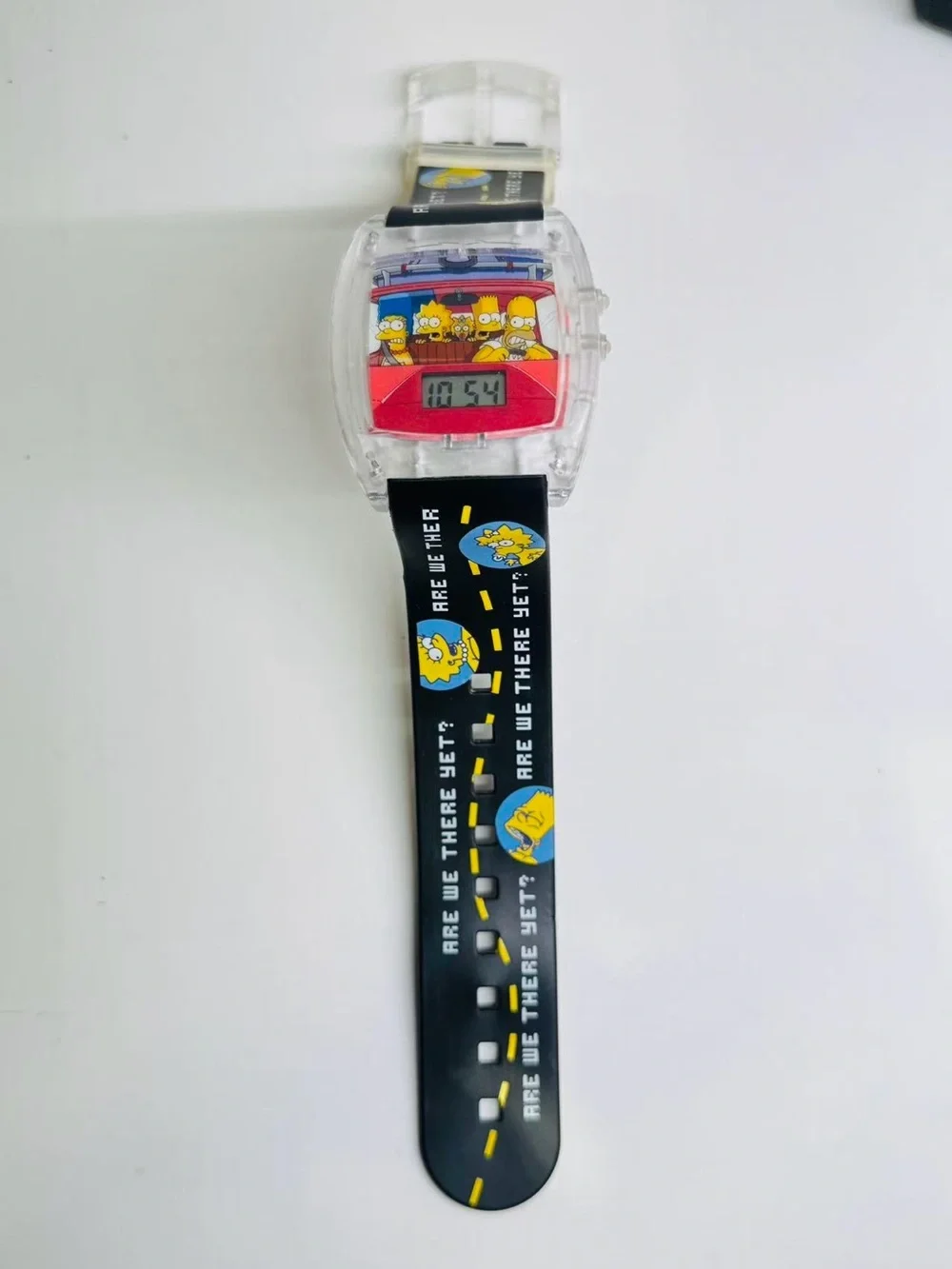 Vintage Simpsons Watch Digital Quartz Watch 48mm Black Strap New Battery Runs